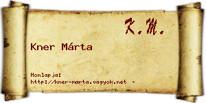 Kner Márta névjegykártya