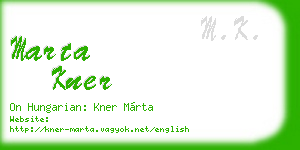 marta kner business card