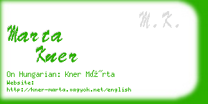 marta kner business card